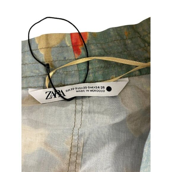 Zara Womens Kimono Blouse XS-S Multi Patchwork Print Belted 8291/044 NWOT - Picture 4 of 11